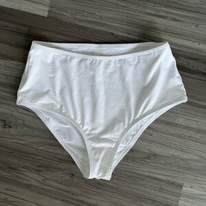 SKIMS White High-Waisted Bikini Bottoms